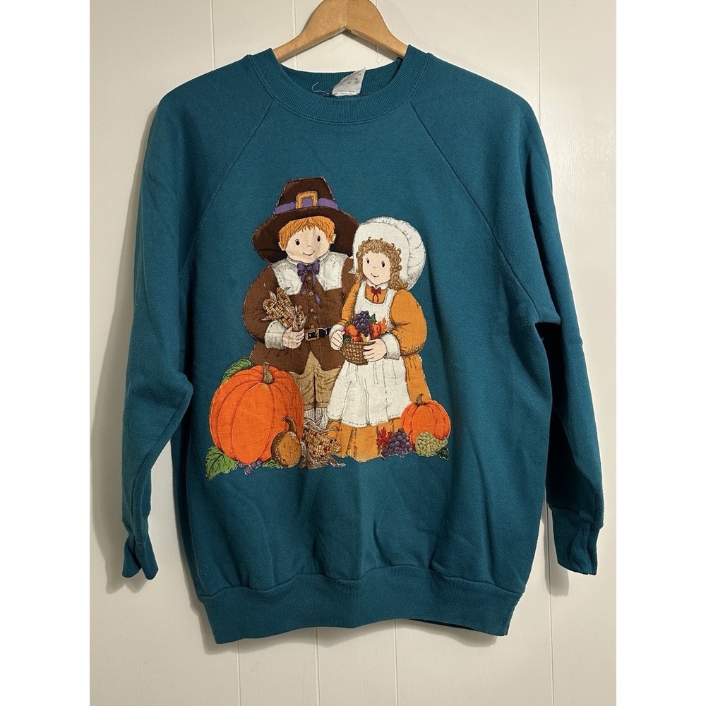 Vintage Steinwurtzel Crewneck Sweatshirt Thanksgiving Pilgram Size 2XL
